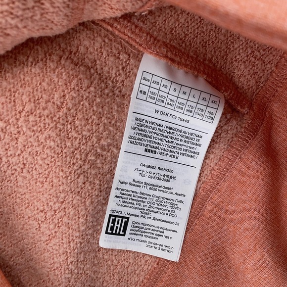 Burton Hoodie‎ Womens Small Rust Orange Oak Pullover Kangaroo Pocket Graphic - Picture 10 of 10